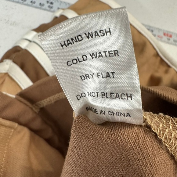 Womens Y2K Mini Skirt Size S Brown Preppy Tennis Side Stripe Cyber Futuristic - Picture 5 of 8